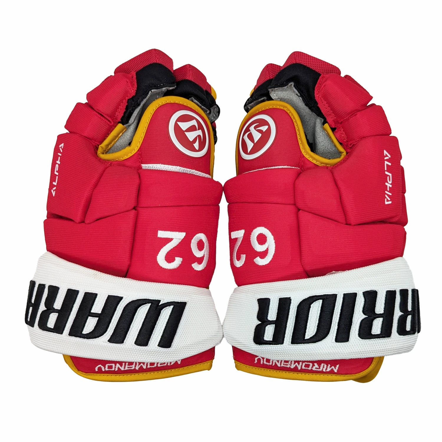 Warrior Alpha DX - NHL Pro Stock Glove - Daniil Miromanov (Red/Yellow) 2 Warrior Alpha DX - NHL Pro Stock Glove - Daniil Miromanov (Red/Yellow) - Image 2