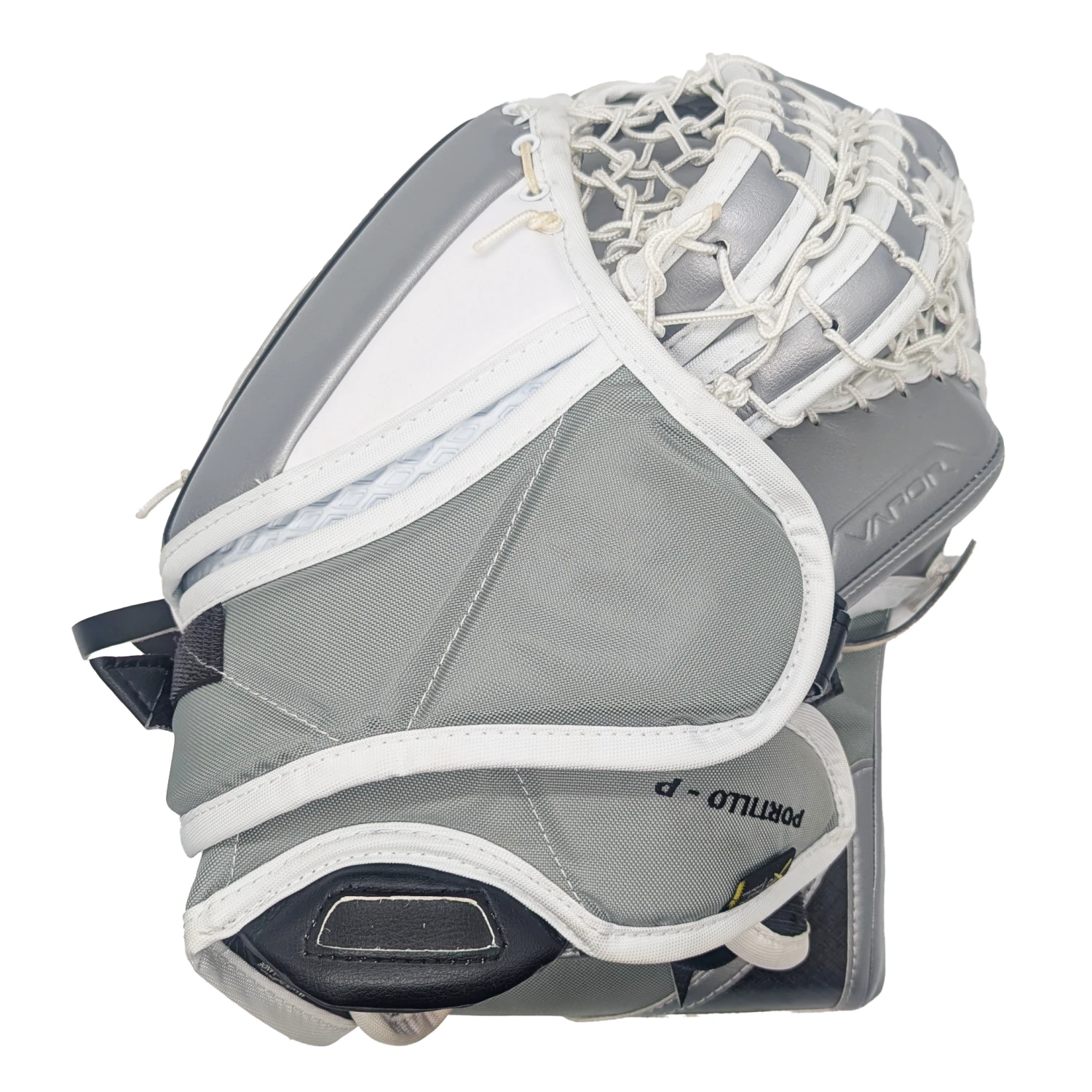 Bauer Vapor Hyperlite 2 - AHL Used Pro Stock Goalie Glove (White/Black/Silver) 2 Bauer Vapor Hyperlite 2 - AHL Used Pro Stock Goalie Glove (White/Black/Silver) - Image 2