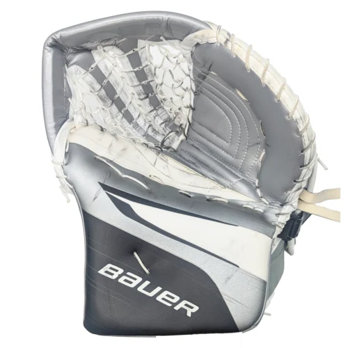 Bauer Vapor Hyperlite 2 - AHL Used Pro Stock Goalie Glove (White/Black/Silver)