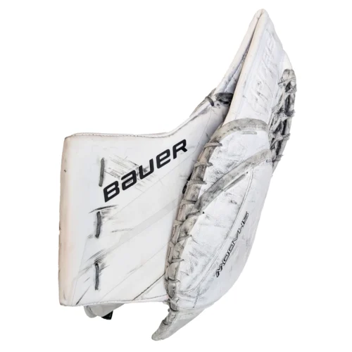 Bauer Supreme Shadow - Used WHL Pro Stock Goalie Trapper (White) 5 Bauer Supreme Shadow - Used WHL Pro Stock Goalie Trapper (White) -Hockey Stick Market H30344663