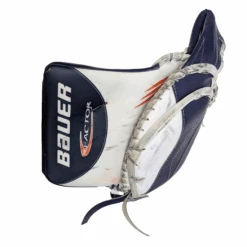 Bauer Vapor Hyperlite - Used WHL Pro Stock Goalie Trapper (White/Navy/Orange) *Dressed As Reactor* 5 Bauer Vapor Hyperlite - Used WHL Pro Stock Goalie Trapper (White/Navy/Orange) *Dressed As Reactor* -Hockey Stick Market H30344703