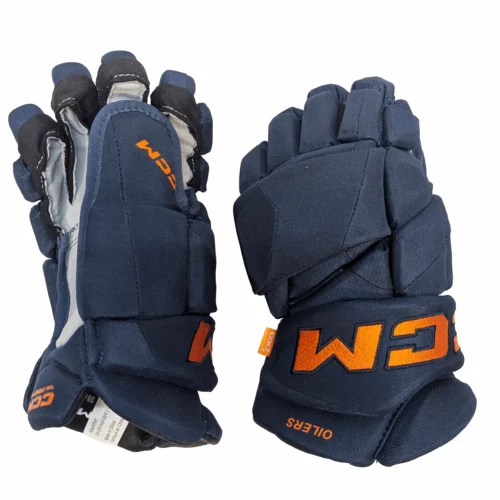 CCM HGJSPP - NHL Pro Stock Glove - Edmonton Oilers Alternate (Navy/Orange)