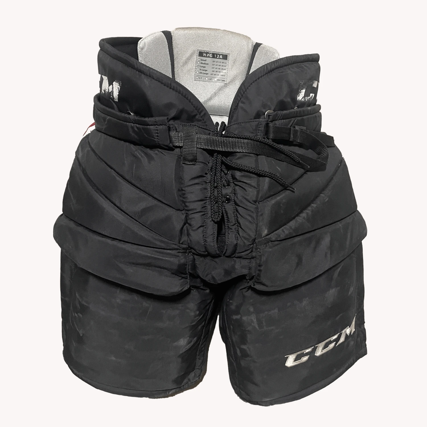 CCM HPG12A - OHL Used Pro Stock Hockey Goalie Pants (Black/Burgundy) 1 CCM HPG12A - OHL Used Pro Stock Hockey Goalie Pants (Black/Burgundy)