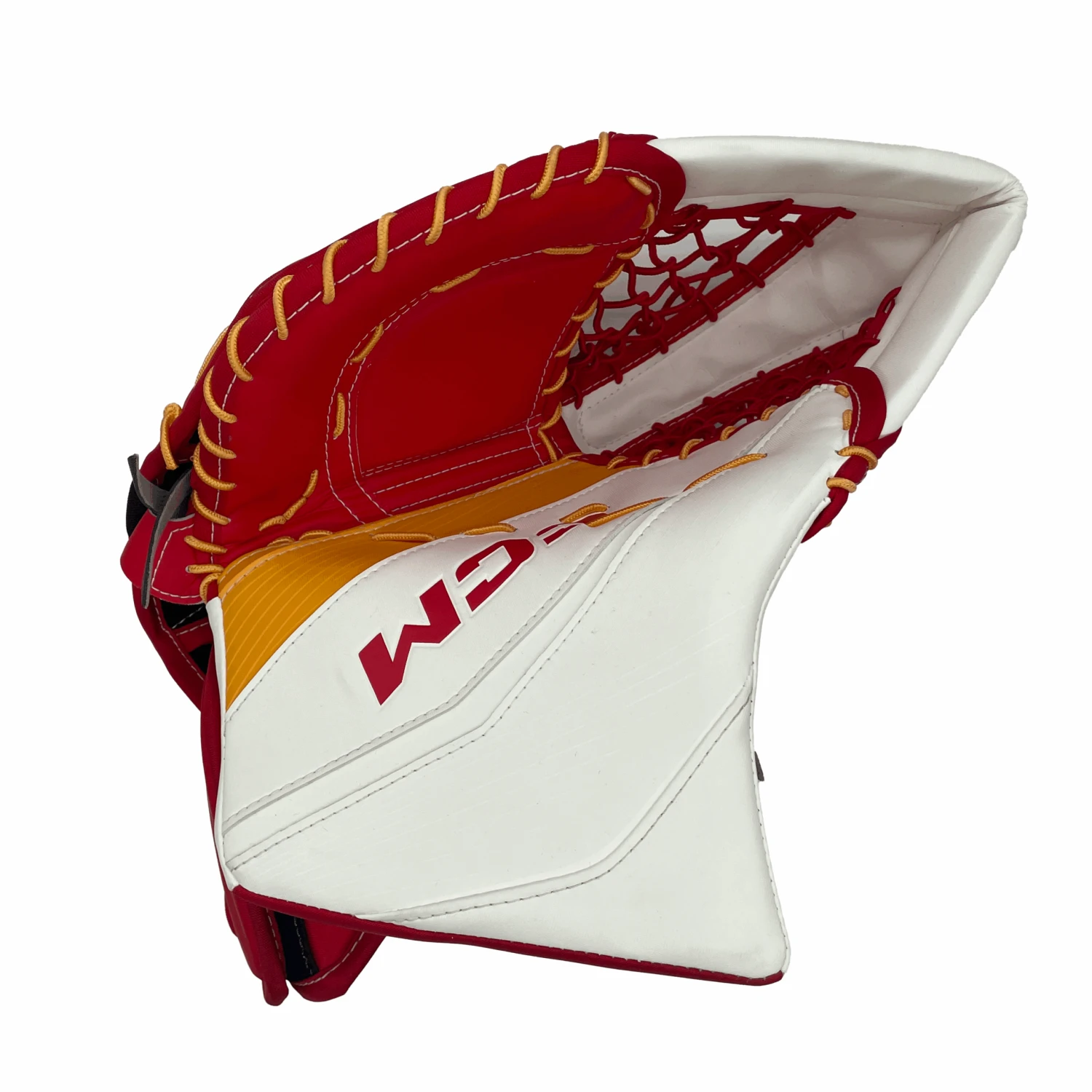 CCM Extreme Flex 6 - New Pro Stock Full Right Goalie Glove (White/Red/Yellow) 1 CCM Extreme Flex 6 - New Pro Stock Full Right Goalie Glove (White/Red/Yellow)