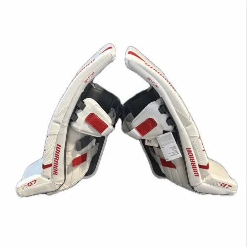 Warrior RG7 Pro - New Goalie Pad Set - Intermediate (White/Red) -Hockey Stick Market IMG 3933 scaled