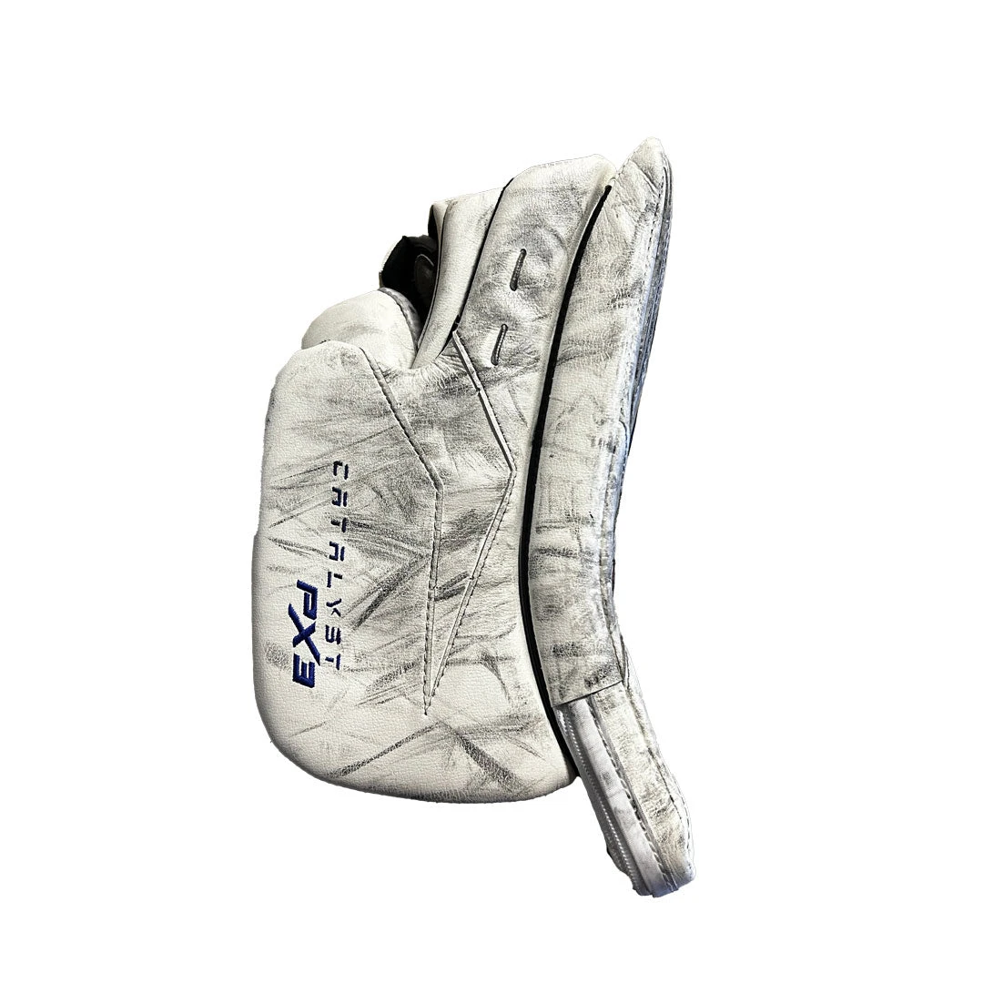 True Catalyst PX3 - Used Pro Stock Goalie Blocker (White/Blue/Gold) #2 2 True Catalyst PX3 - Used Pro Stock Goalie Blocker (White/Blue/Gold) #2 - Image 2