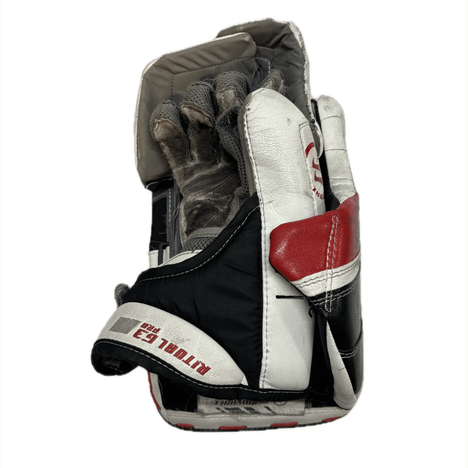 Warrior Ritual G3 Pro - Used Senior Goalie Blocker (White/Black/Red) 2 Warrior Ritual G3 Pro - Used Senior Goalie Blocker (White/Black/Red) - Image 2