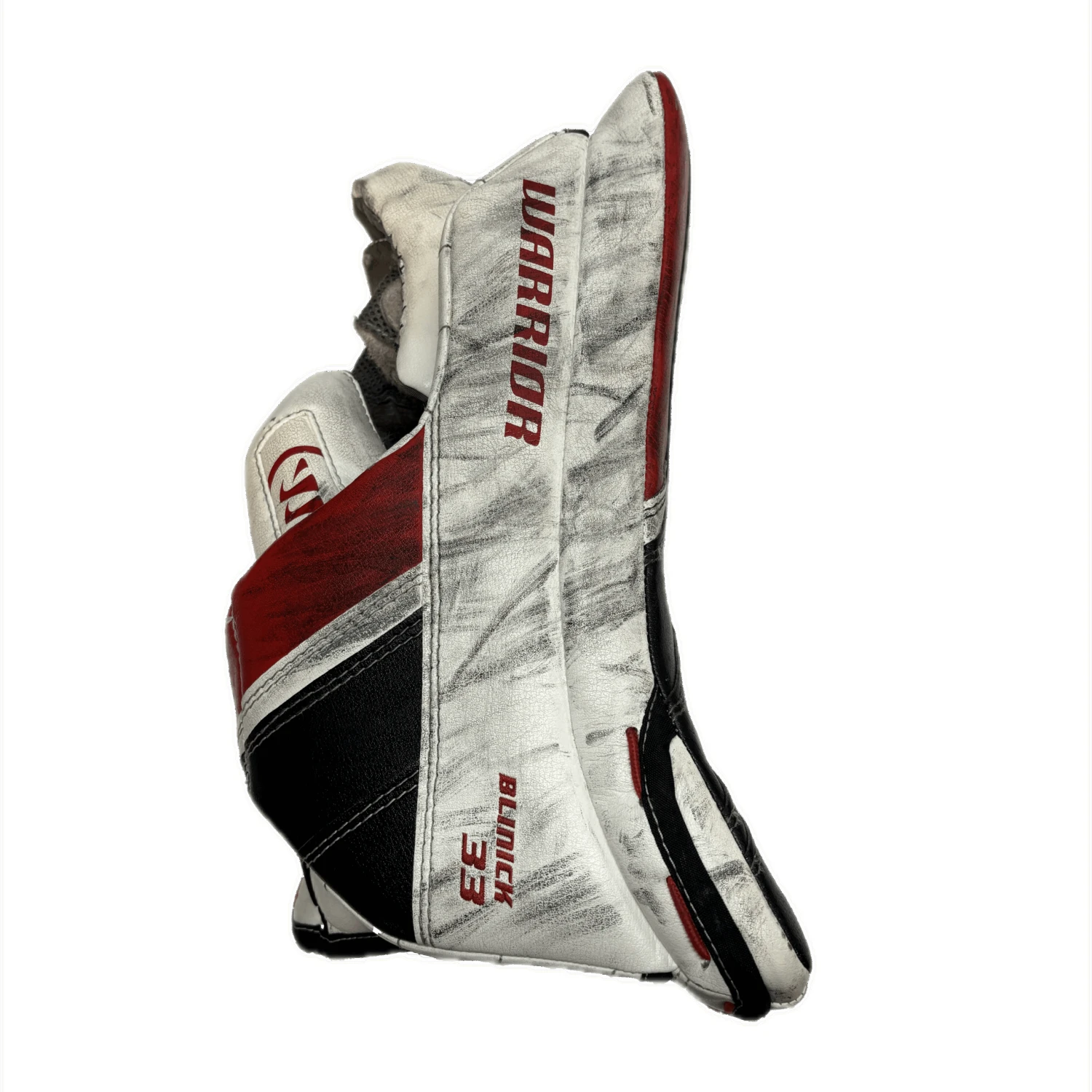 Warrior Ritual G3 Pro - Used Senior Goalie Blocker (White/Black/Red) 4 Warrior Ritual G3 Pro - Used Senior Goalie Blocker (White/Black/Red) - Image 4