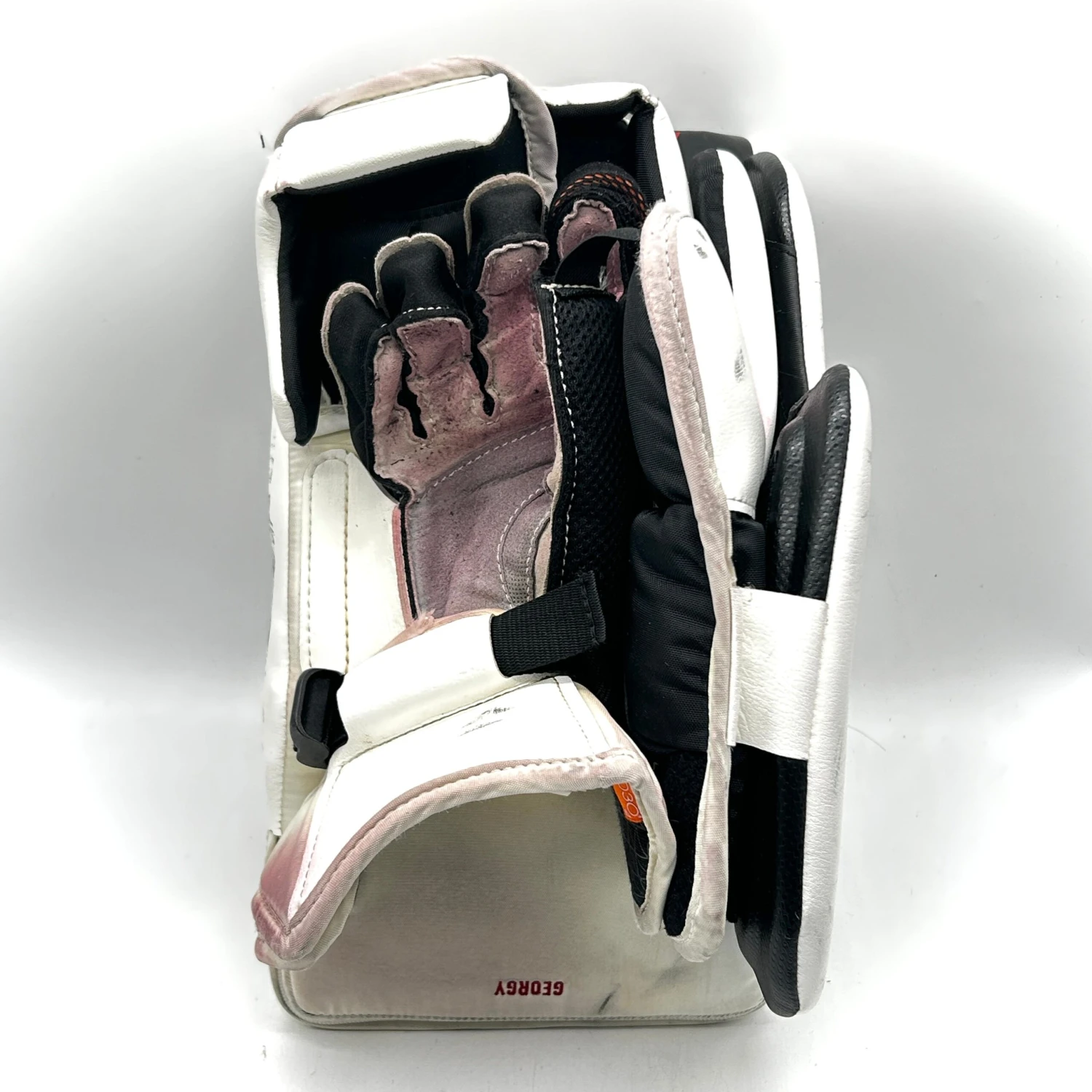 CCM Extreme Flex 6 - Used Pro Stock Goalie Blocker (White/Black/Red) 2 CCM Extreme Flex 6 - Used Pro Stock Goalie Blocker (White/Black/Red) - Image 2