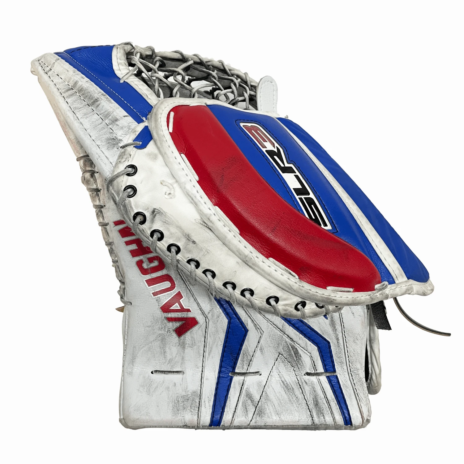 Bauer Vaughn Ventus SLR3 - Used Pro Stock Goalie Glove (White/Blue) 2 Bauer Vaughn Ventus SLR3 - Used Pro Stock Goalie Glove (White/Blue) - Image 2