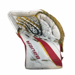 Bauer Supreme Shadow - Used Pro Stock Goalie Glove (White/Red/Yellow)