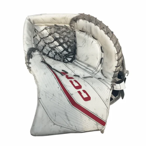 CCM Extreme Flex 6 - Used AHL Pro Stock Goalie Glove (White/Red)