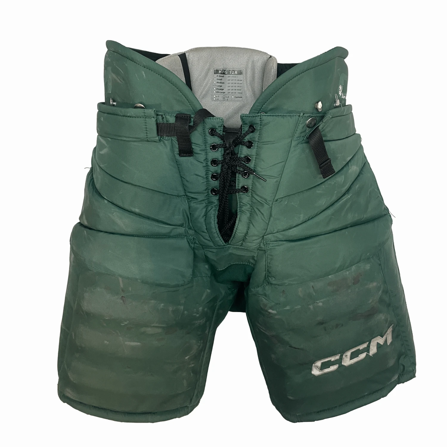 CCM HPG12A - Used Pro Stock Hockey Goalie Pants (Green) 1 CCM HPG12A - Used Pro Stock Hockey Goalie Pants (Green)