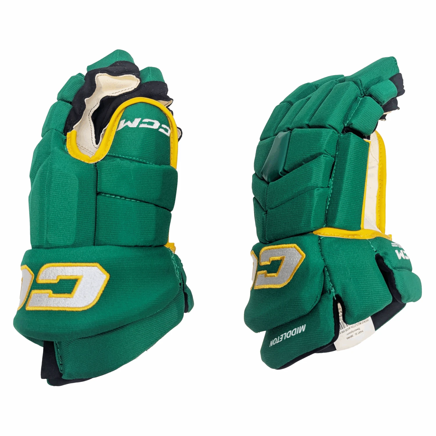 CCM HGTK - NHL Pro Stock Glove - Jacob Middleton (Green/Yellow) 2 CCM HGTK - NHL Pro Stock Glove - Jacob Middleton (Green/Yellow) - Image 2