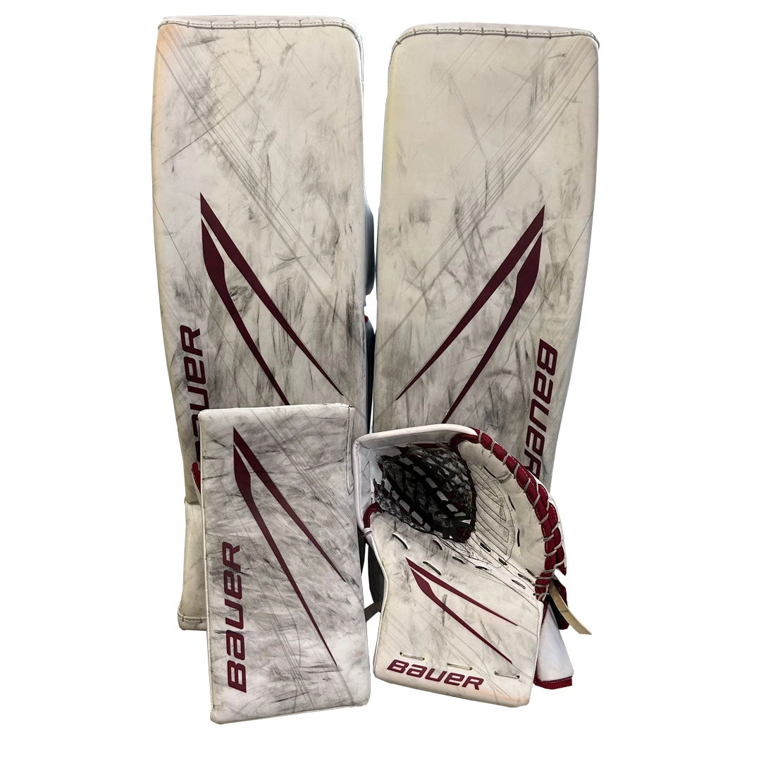 Bauer Vapor Hyperlite 2 - Used Pro Stock Goalie Full Set (White/Red) 1 Bauer Vapor Hyperlite 2 - Used Pro Stock Goalie Full Set (White/Red)