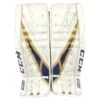 CCM Extreme Flex 4 - Used Pro Stock Goalie Pads - (White/Navy/Gold) -Hockey Stick Market Photo2023 04 26 12555PM