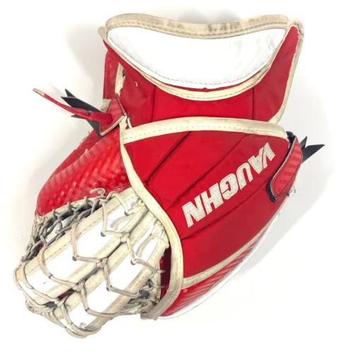 Vaughn Velocity V9 - Used Pro Stock Goalie Glove (Red/White) -Hockey Stick Market Photo2023 05 02 43147PM scaled