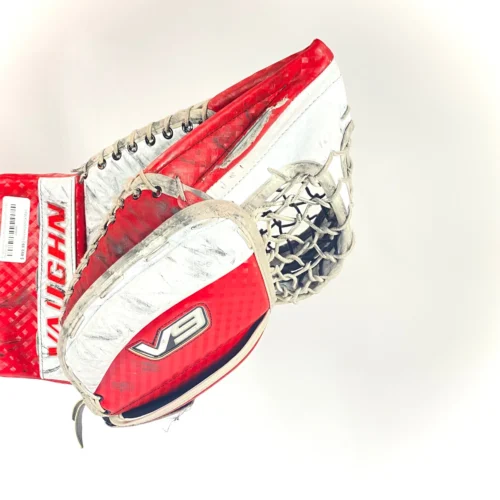 Vaughn Velocity V9 - Used Pro Stock Goalie Glove (Red/White) -Hockey Stick Market Photo2023 05 02 43415PM scaled