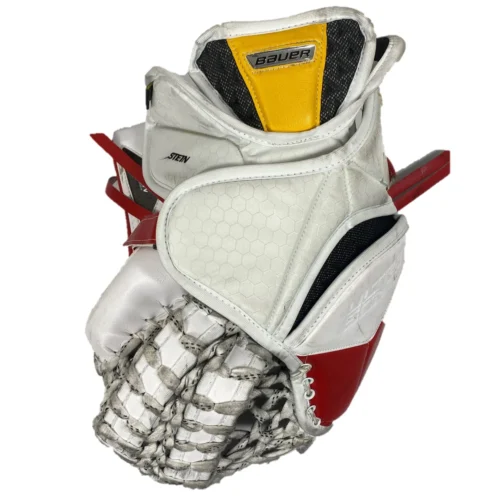 Bauer Supreme 2S Pro - Used Pro Stock Goalie Glove (White/Red/Yellow) 6 Bauer Supreme 2S Pro - Used Pro Stock Goalie Glove (White/Red/Yellow) -Hockey Stick Market Photo2023 05 04 40152PM scaled