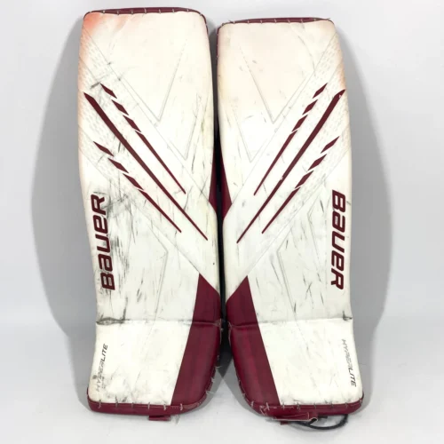 Bauer Vapor Hyperlite - Used Pro Stock Senior Goalie Pads (Maroon/White)