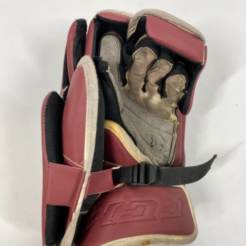 CCM Extreme Flex 5 - Used Full Right Pro Stock Goalie Blocker (Maroon) 5 CCM Extreme Flex 5 - Used Full Right Pro Stock Goalie Blocker (Maroon) -Hockey Stick Market Photo2023 06 07 42335PM scaled