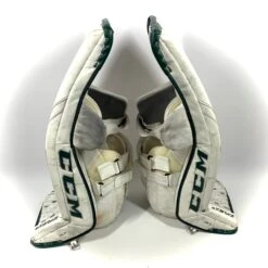 CCM Extreme Flex 5 - Used Pro Stock Goalie Pads (White/Green) -Hockey Stick Market Photo2023 06 12 61827PM