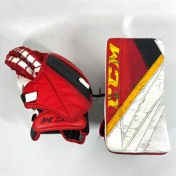 CCM Extreme Flex 5 - Used Pro Stock Senior Goalie Full Set - Full Right (White/Black/Red/Yellow) -Hockey Stick Market Photo2023 07 28 101159AM
