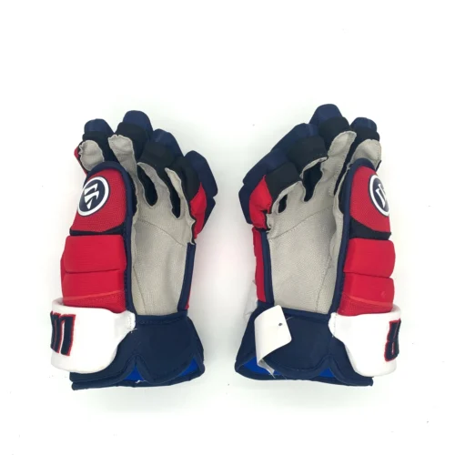 Warrior Covert - Used NHL Pro Stock Gloves - Washington Capitals - Jonsson-Fjalley (Navy/Red/White) -Hockey Stick Market Photo2023 08 04 34715PM scaled
