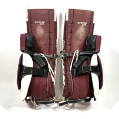 CCM Extreme Flex 4 - Used Pro Stock Senior Goalie Pads (White/Maroon) -Hockey Stick Market Photo2023 11 08 40708PM