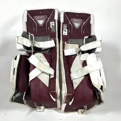 Bauer Vapor HyperLite - Pro Stock Goalie Pads (White/Maroon) -Hockey Stick Market Photo2023 11 10 114423AM scaled