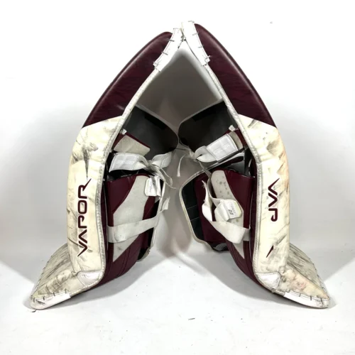 Bauer Vapor HyperLite - Pro Stock Goalie Pads (White/Maroon) -Hockey Stick Market Photo2023 11 10 114506AM scaled