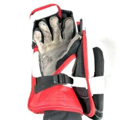 CCM Extreme Flex 5 - Used Pro Stock Goalie Blocker (Red/White/Black) -Hockey Stick Market Photo2024 01 29 100714AM