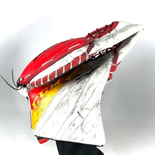 CCM Extreme Flex 5 - Used Full RIght Pro Stock Goalie Glove (Red/Yellow/Black) 5 CCM Extreme Flex 5 - Used Full RIght Pro Stock Goalie Glove (Red/Yellow/Black) -Hockey Stick Market Photo2024 01 29 122056PM scaled