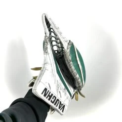 Vaughn Velocity V9 - Used Pro Stock Goalie Glove (White/Green) -Hockey Stick Market Photo2024 01 29 31452PM