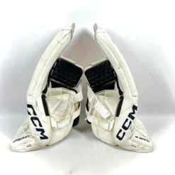 CCM AXIS 2 - Used AHL Pro Stock Goalie Pads (White) -Hockey Stick Market Photo2024 02 08 41708PM