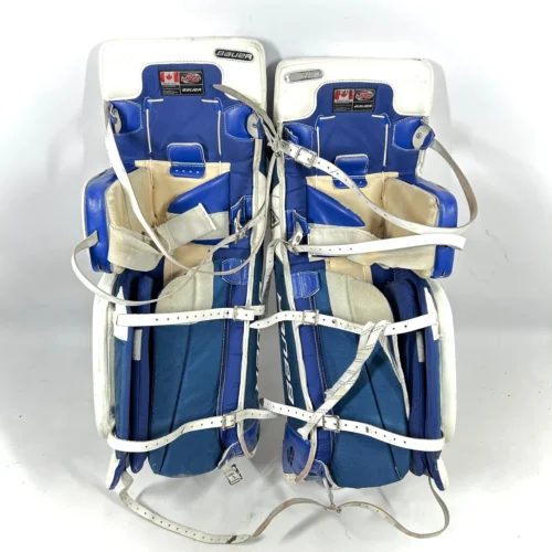 Bauer Reactor 9000 - Used Pro Stock Goalie Pads (White/Blue/Black) 6 Bauer Reactor 9000 - Used Pro Stock Goalie Pads (White/Blue/Black) -Hockey Stick Market Photo2024 02 08 44056PM scaled