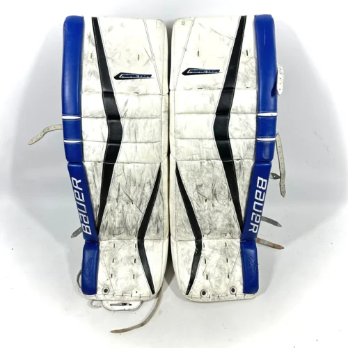 Bauer Reactor 9000 - Used Pro Stock Goalie Pads (White/Blue/Black)