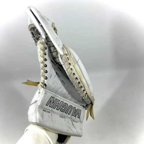 Vaughn Pro Custom - Used NHL Pro Stock Goalie Glove - Joonas Korpisalo (White) -Hockey Stick Market Photo2024 02 09 112051AM scaled