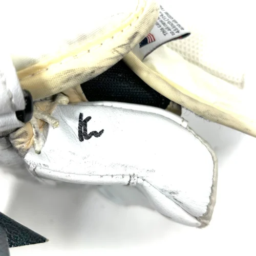 Vaughn Pro Custom - Used NHL Pro Stock Goalie Glove - Joonas Korpisalo (White) -Hockey Stick Market Photo2024 02 09 113923AM scaled