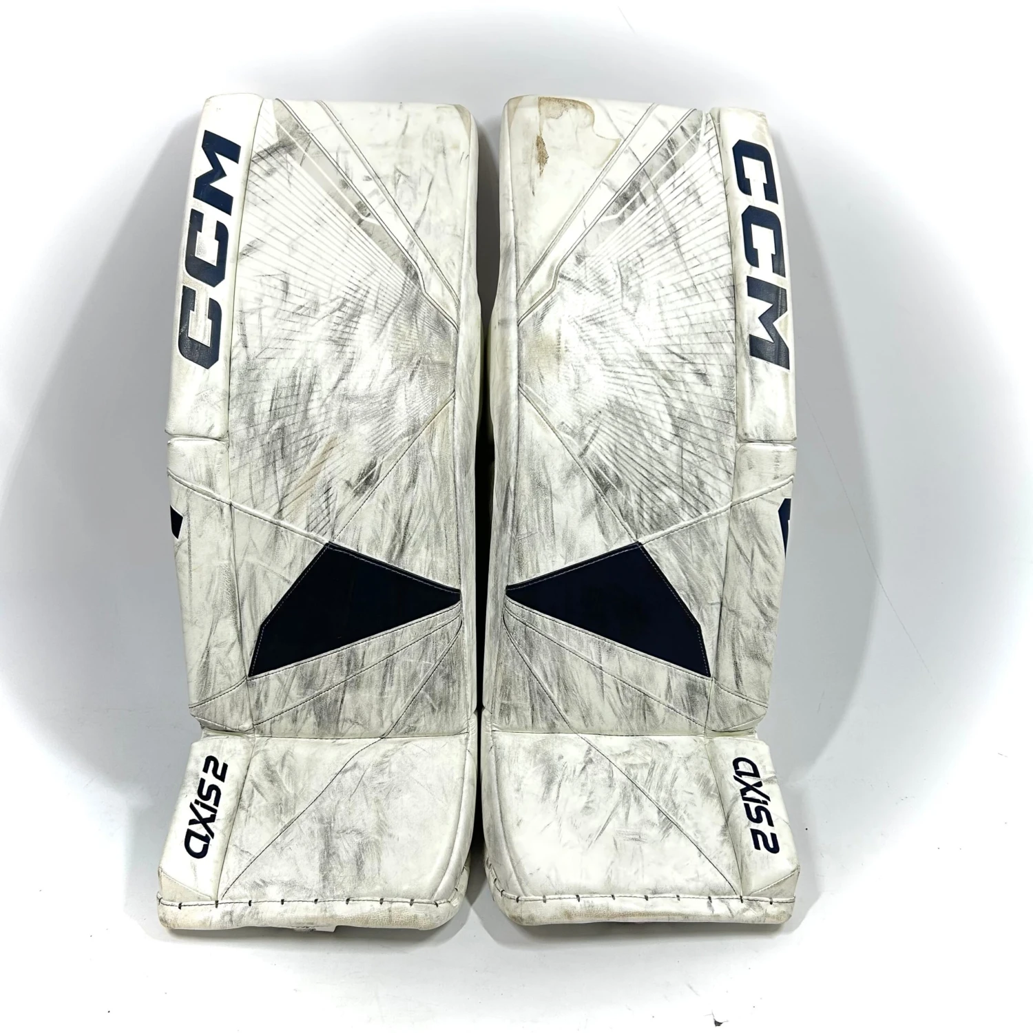 CCM Axis 2 - Used AHL Pro Stock Senior Goalie Full Set (White/Navy) 2 CCM Axis 2 - Used AHL Pro Stock Senior Goalie Full Set (White/Navy) - Image 2