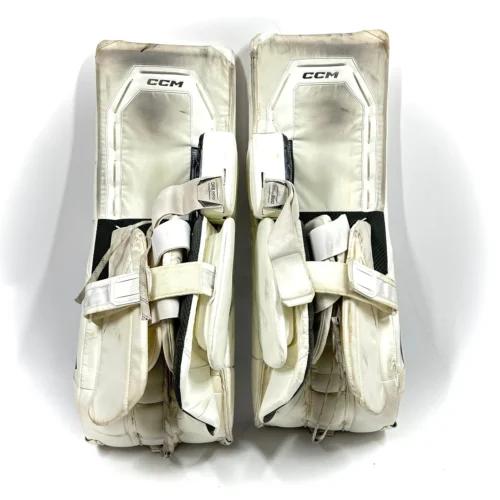 CCM Axis 2 - Used AHL Pro Stock Senior Goalie Full Set (White/Navy) -Hockey Stick Market Photo2024 05 02 122240PM scaled