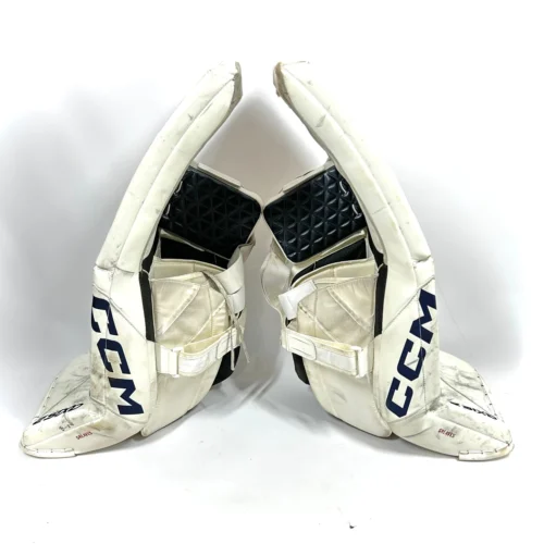 CCM Axis 2 - Used AHL Pro Stock Senior Goalie Full Set (White/Navy) -Hockey Stick Market Photo2024 05 02 122303PM scaled