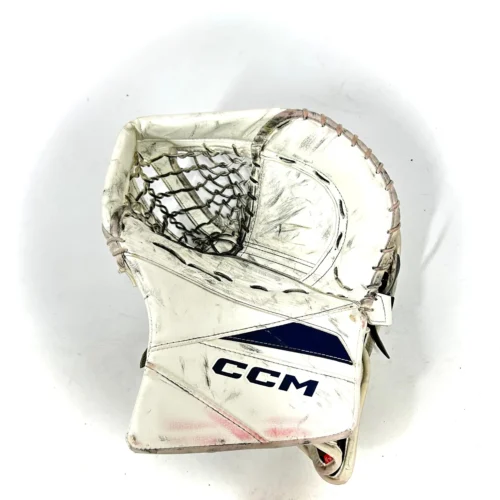 CCM Axis 2 - Used AHL Pro Stock Senior Goalie Full Set (White/Navy) -Hockey Stick Market Photo2024 05 02 122514PM scaled