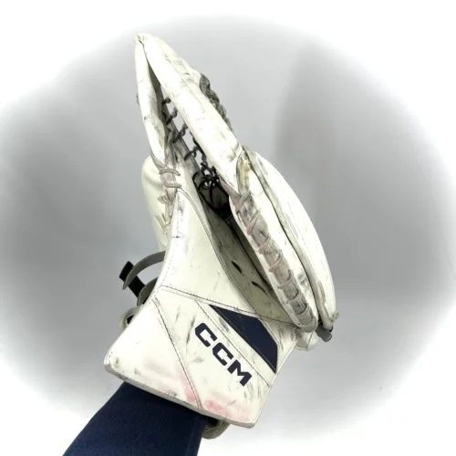 CCM Axis 2 - Used AHL Pro Stock Senior Goalie Full Set (White/Navy) -Hockey Stick Market Photo2024 05 02 122715PM scaled