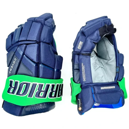 Warrior Covert QR6 - Team Stock Glove - Florida Everblades ECHL (Navy/Green) -Hockey Stick Market Photo2024 11 18 103918AM