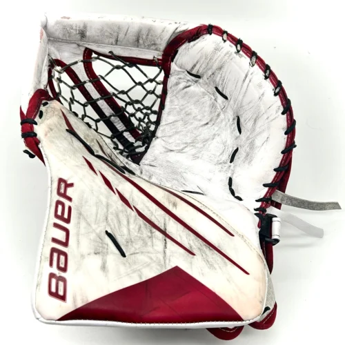 Bauer Vapor Hyperlite - Used Pro Stock Goalie Glove (White/Red)