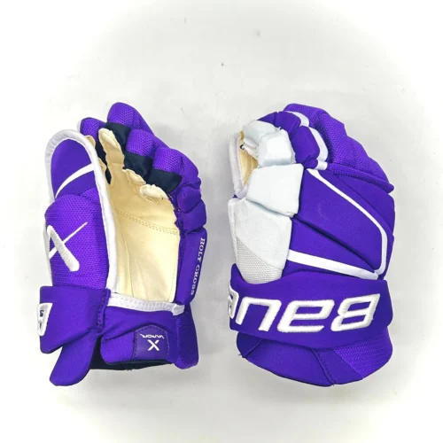Bauer Vapor Hyperlite - NCAA Pro Stock Hockey Gloves - Intermediate (Purple/White)