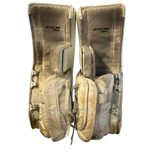 CCM Premier II - Used Pro Stock Goalie Pads (White/Red/Black) 3 CCM Premier II - Used Pro Stock Goalie Pads (White/Red/Black) - Image 3
