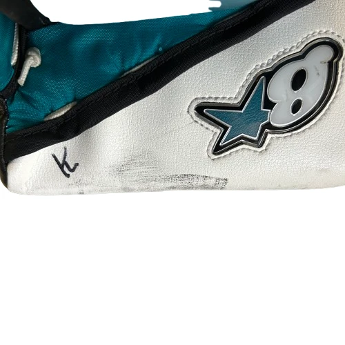 Brian's Gnetik V - Used NHL Pro Stock Goalie Blocker - Aaron Dell (White/Teal/Black) 5 Brian's Gnetik V - Used NHL Pro Stock Goalie Blocker - Aaron Dell (White/Teal/Black) - Image 5