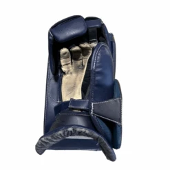 Bauer Supreme Ultrasonic - Used Pro Stock Goalie Blocker (Navy/Yellow/White) -Hockey Stick Market Photo 2025 02 05 4 27 45 PM removebg preview